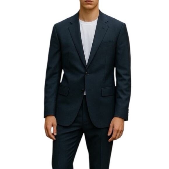 Pronto Uomo Navy Wool Blend Blazer Sport Coat Two Button Size 36S NWOT - Picture 1 of 13